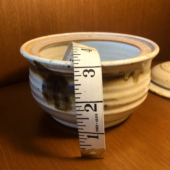 Vintage Studio Pottery Dish w/Lid ✨ Stoneware Handcrafted Glazed Ceramic Signed - Picture 10 of 12